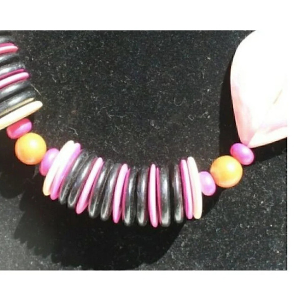 Vintage 1980's Reto Mod MCM (Cyndi Lauper) Costume Jewelry Chunky Necklace - Picture 2 of 4